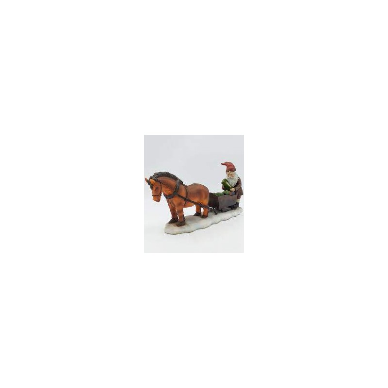 elfo terracotta su cavallo con led grande