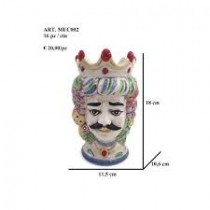 vaso testa di moro uomo colorato 35cm