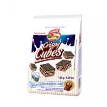 CRISPY CUBES COCOA. WAFERS WITH MILK. CREAM FILLING 150G