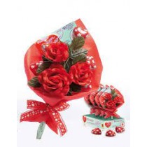 bouquet di rose con cuori al cioccolato 80gr