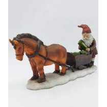 elfo terracotta su cavallo con led grande